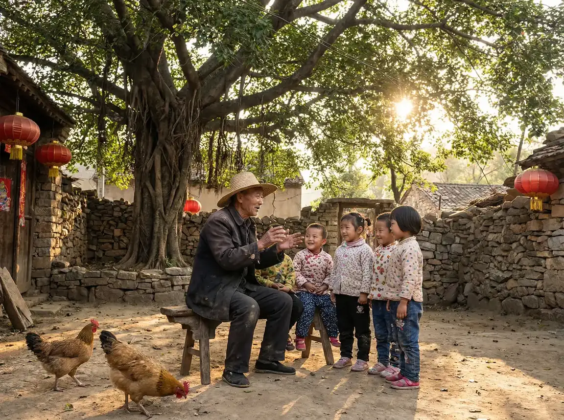老人在大榕树下给孩子们讲故事 - 我的好妈妈5中文免费看视频 乡村记忆